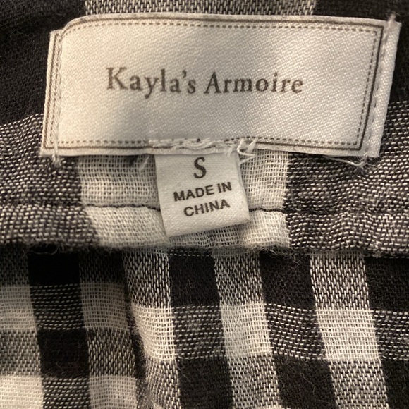 Anthropologie Kayla’s Armoire Black and White Check Wrap Dress - Picture 10 of 12